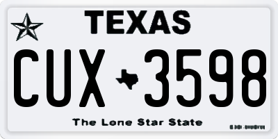 TX license plate CUX3598