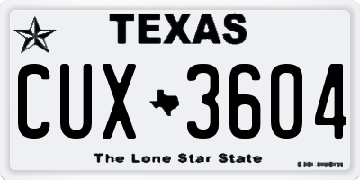 TX license plate CUX3604