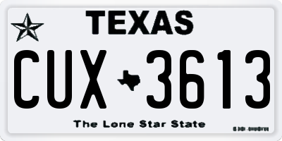 TX license plate CUX3613