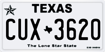 TX license plate CUX3620