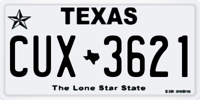 TX license plate CUX3621
