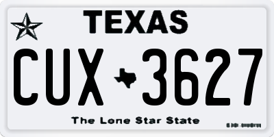 TX license plate CUX3627