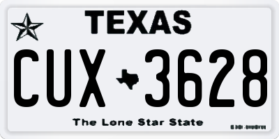 TX license plate CUX3628