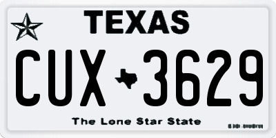 TX license plate CUX3629