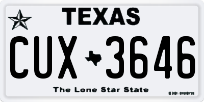 TX license plate CUX3646