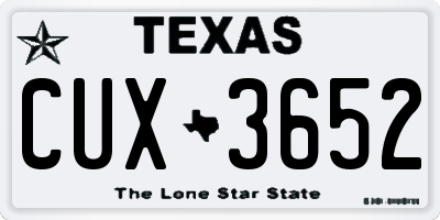 TX license plate CUX3652