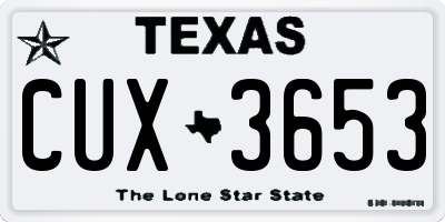 TX license plate CUX3653