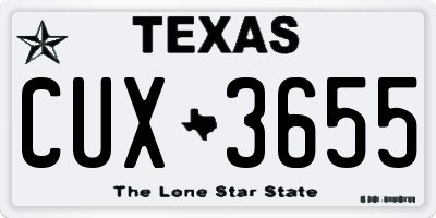 TX license plate CUX3655