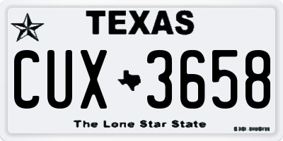TX license plate CUX3658