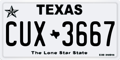 TX license plate CUX3667
