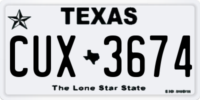 TX license plate CUX3674