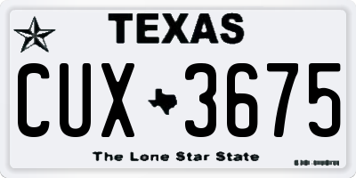 TX license plate CUX3675