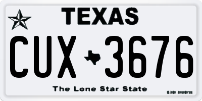 TX license plate CUX3676
