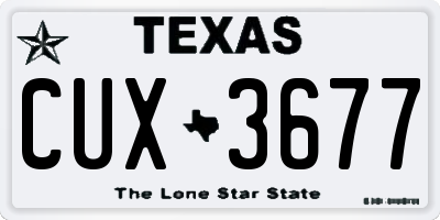 TX license plate CUX3677