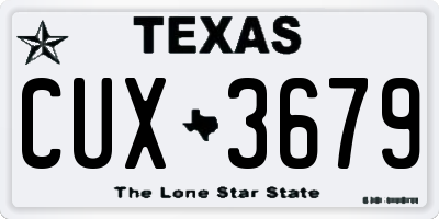 TX license plate CUX3679