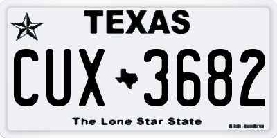 TX license plate CUX3682