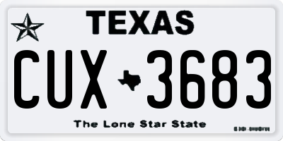 TX license plate CUX3683
