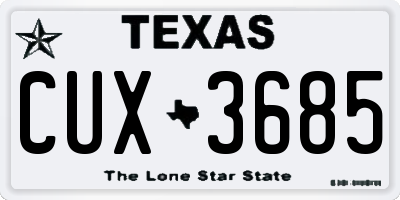 TX license plate CUX3685