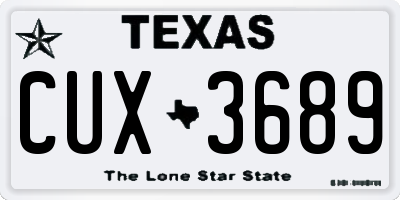 TX license plate CUX3689