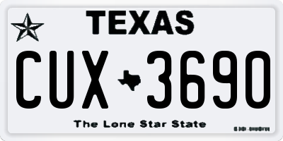 TX license plate CUX3690