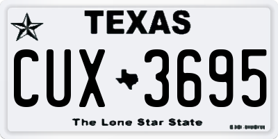 TX license plate CUX3695