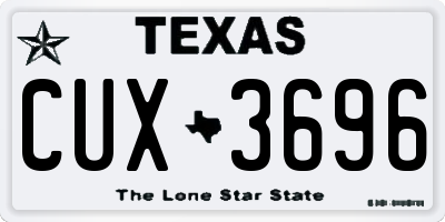 TX license plate CUX3696