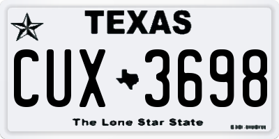 TX license plate CUX3698
