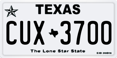 TX license plate CUX3700
