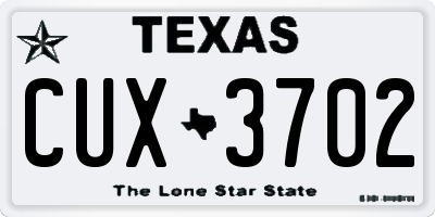 TX license plate CUX3702