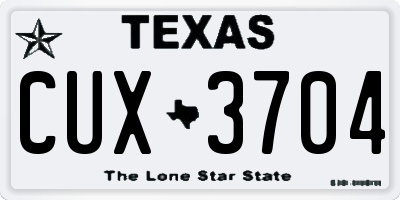 TX license plate CUX3704