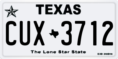 TX license plate CUX3712