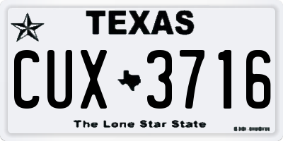 TX license plate CUX3716