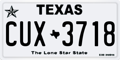 TX license plate CUX3718
