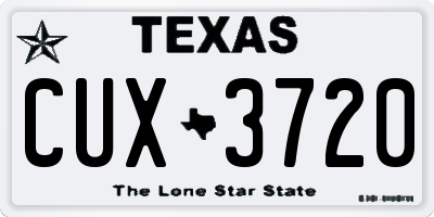 TX license plate CUX3720