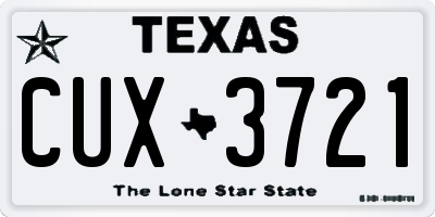 TX license plate CUX3721