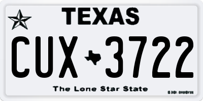 TX license plate CUX3722