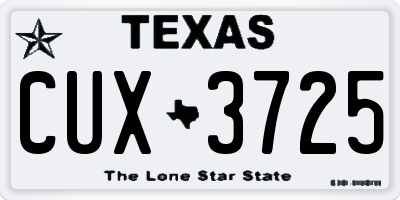 TX license plate CUX3725