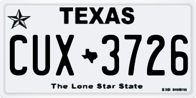 TX license plate CUX3726