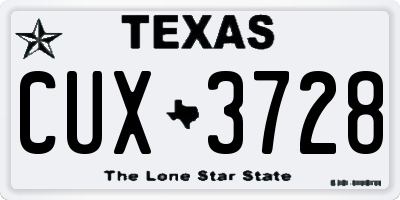 TX license plate CUX3728