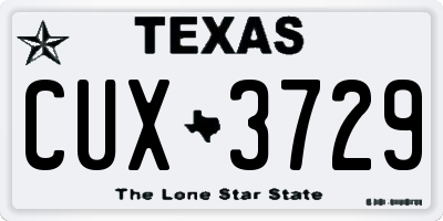 TX license plate CUX3729