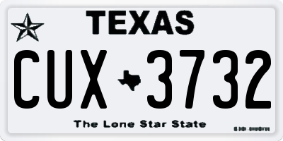 TX license plate CUX3732