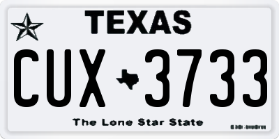 TX license plate CUX3733