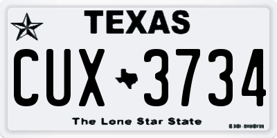 TX license plate CUX3734