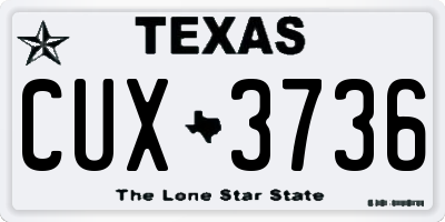 TX license plate CUX3736