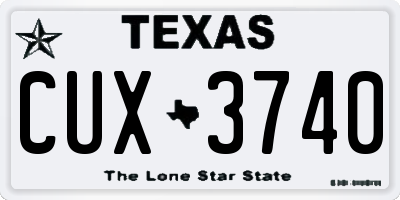 TX license plate CUX3740