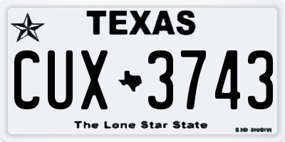 TX license plate CUX3743
