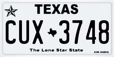 TX license plate CUX3748