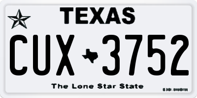 TX license plate CUX3752