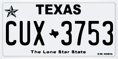 TX license plate CUX3753