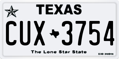 TX license plate CUX3754